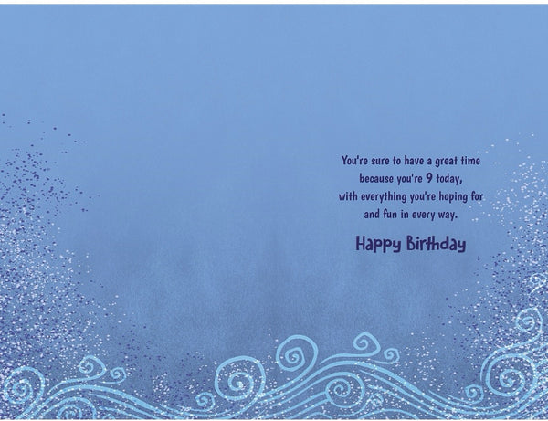 Age 9 birthday card -cool crocodile