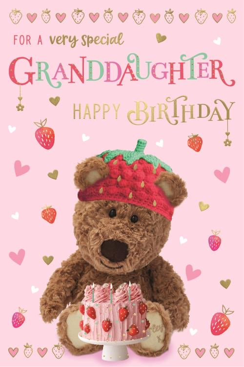 Granddaughter birthday card - cute bear