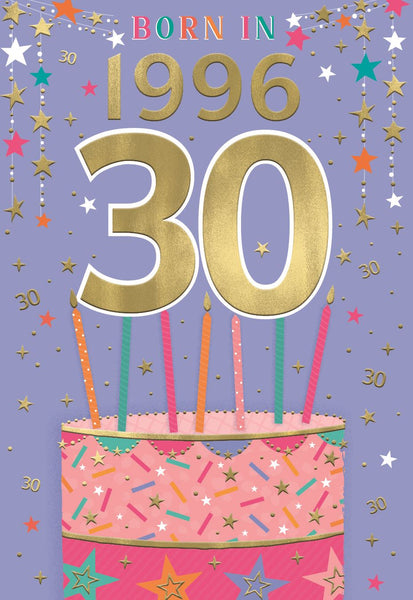 30th birthday card- born in 1996