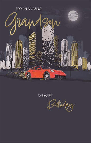 Grandson birthday card - luxury card