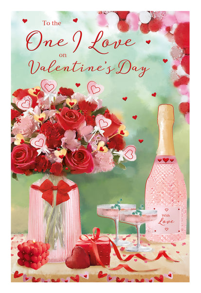 One i love Valentine’s Day card - red roses