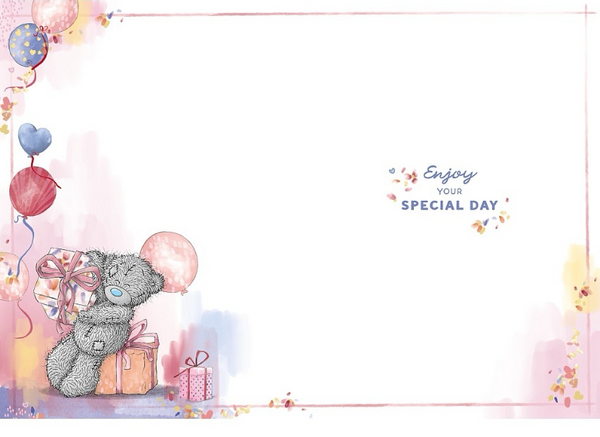 Me to you Auntie birthday card - tatty teddy with birthday cake