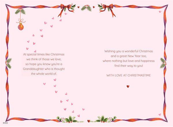 Granddaughter Christmas Card | Classic Christmas Tree Design