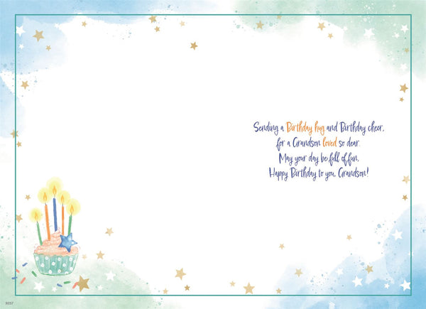 Grandson birthday card - cute dinosaur