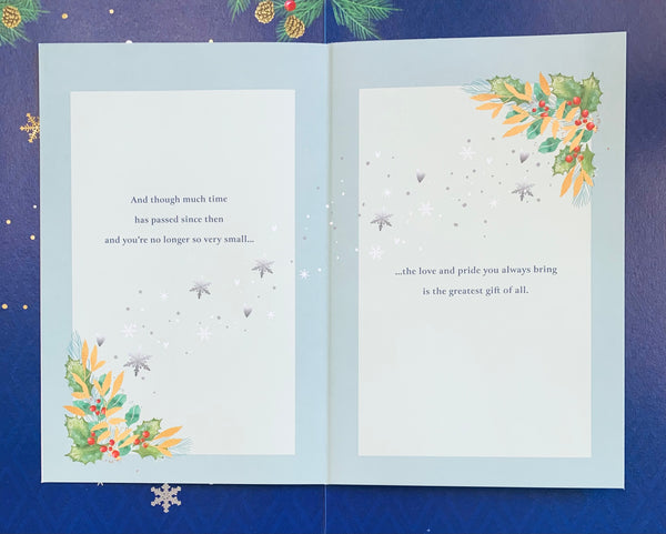 Son Christmas Card – Sentimental Verse, Large Greeting Card
