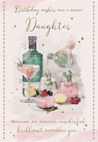 Daughter birthday card - birthday gin