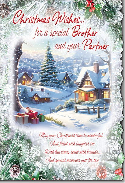 Brother and partner Christmas card - sentimental verse