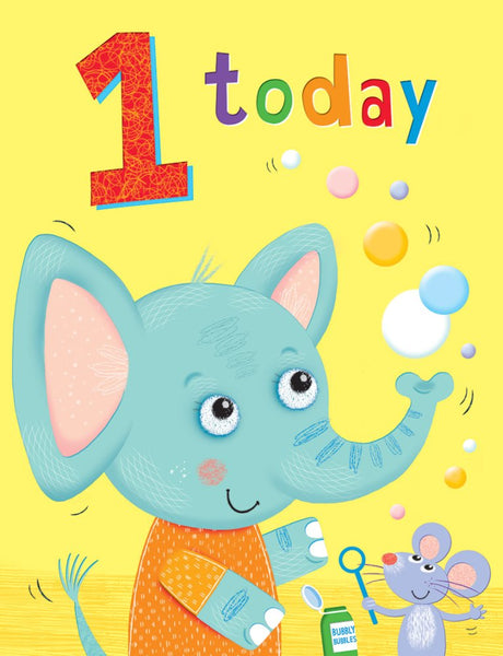 Age 1 birthday card - cute elephant