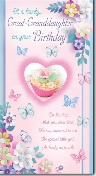 Great Granddaughter birthday card- sentimental verse