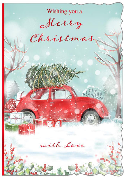 General Christmas card- festive car