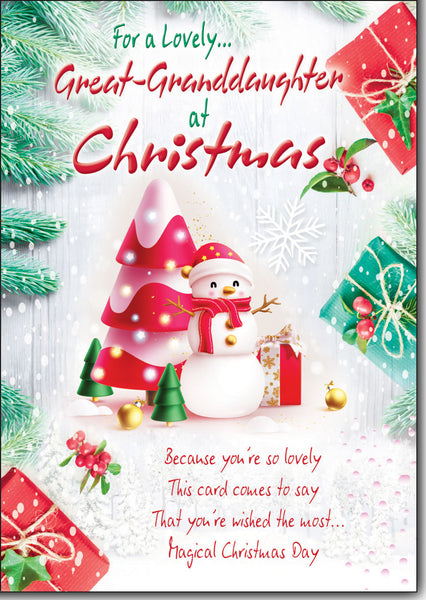 Great Granddaughter Christmas card - cute