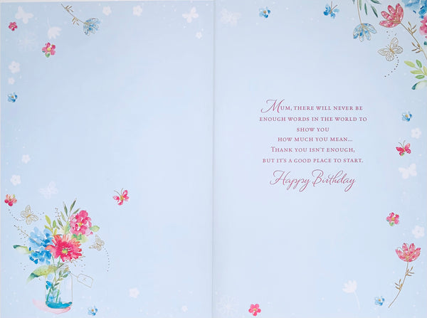 Mum birthday card - pretty flowers