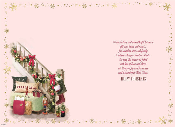 Niece and family Christmas card -Xmas home