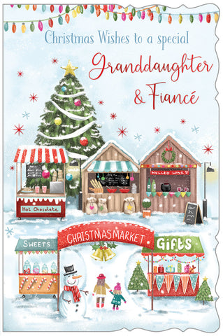 Granddaughter and Fiancé Christmas card - Christmas market