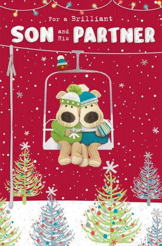 Son and Partner Christmas card - Boofle
