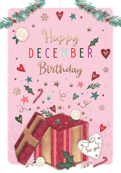 Christmas birthday card - December birthday