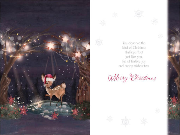 Granddaughter Christmas card- cute Xmas reindeer