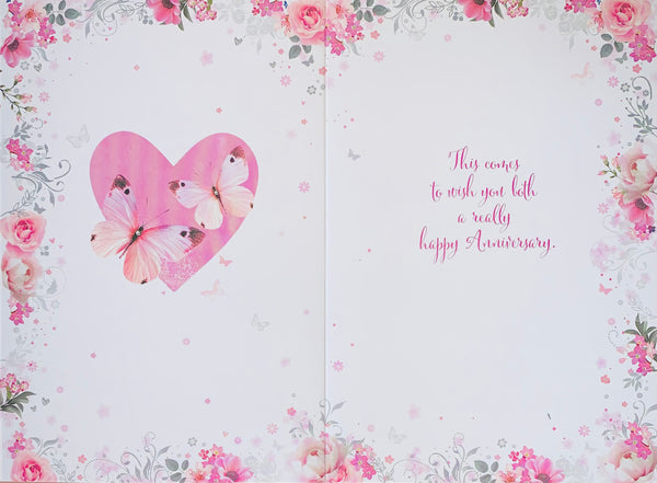 Your anniversary card - flowers and butterflies