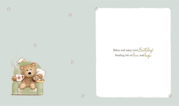Great Grandad birthday card- cute bear in armchair