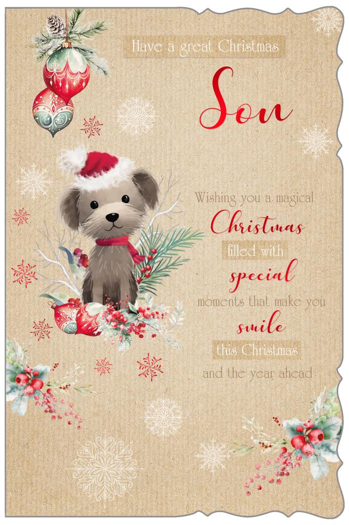 Son Christmas card - cute polar bear