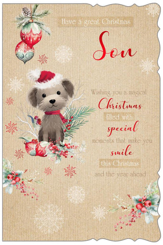 Son Christmas card - cute polar bear