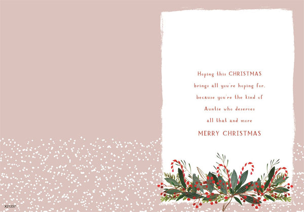 Auntie Christmas card- Christmas flowers