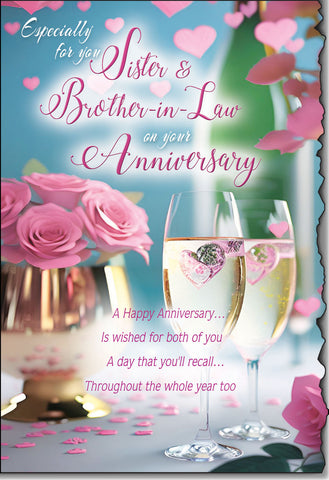 Sister and Brother-in-law anniversary card - long verse