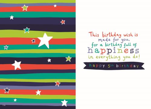 Grandson 5th birthday card- rainbow