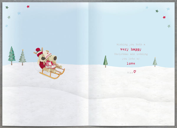 Brother and Girlfriend Christmas card - cute Boofle