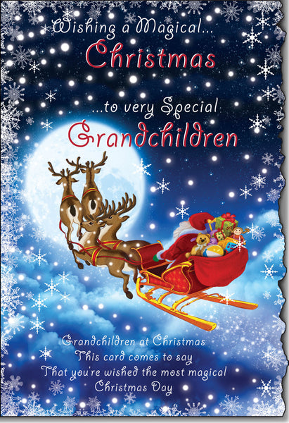 To Grandchildren Christmas card - sentimental verse