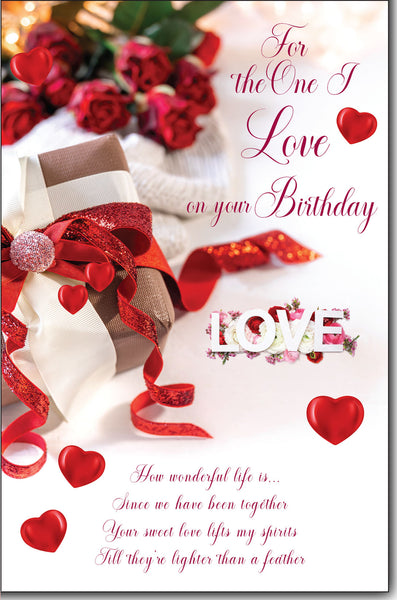 One I love birthday card- sentimental verse