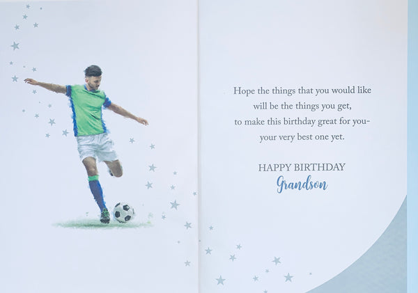 Grandson birthday card - football