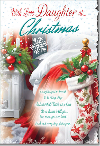 Daughter Christmas card - Sentimental verse