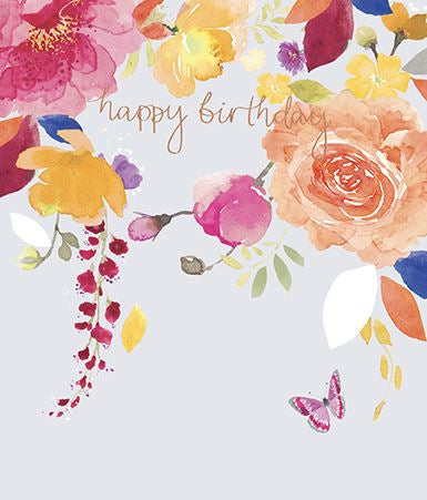 General birthday card for her- flowers and butterflies