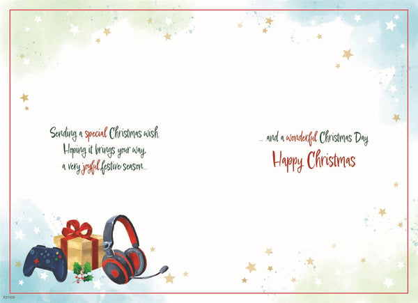 Nephew Christmas card - gamer