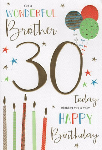Brother 30th birthday card