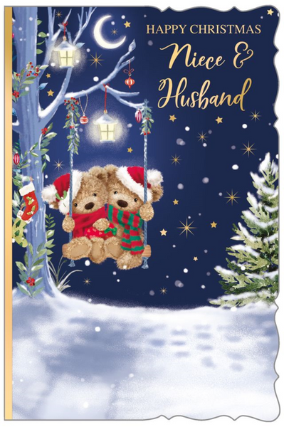 Niece and Husband Christmas card - cute bears