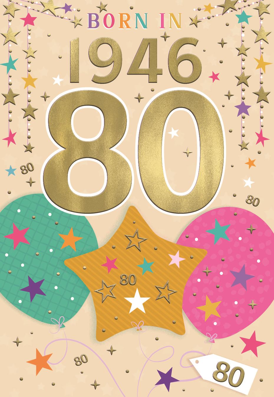 80th birthday card- born in 19456