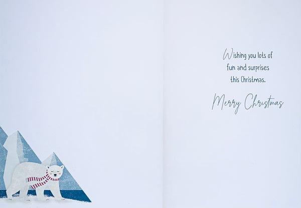 Son Christmas card - cute polar bear