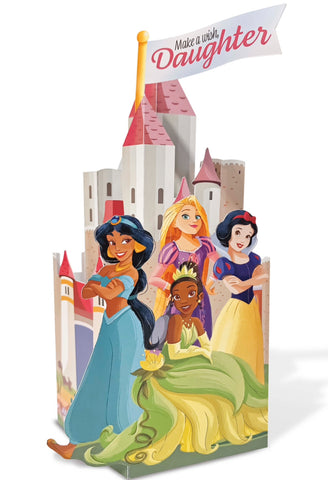 Daughter birthday card - Disney Princess 3D castle