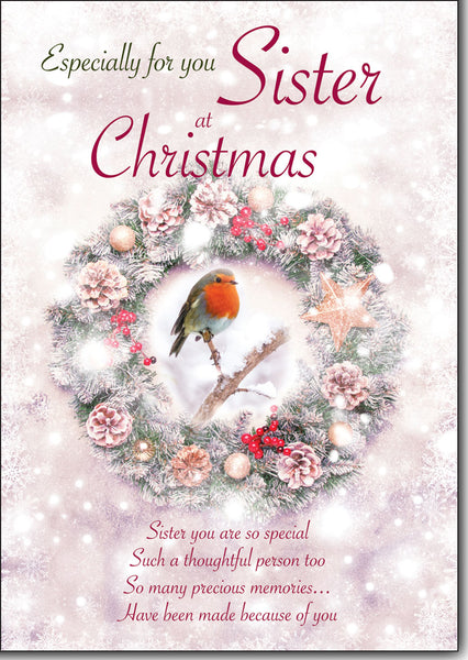 Sister Christmas card- Sentimental verse