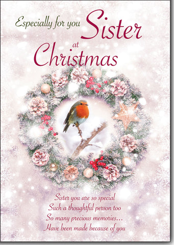 Sister Christmas card- Sentimental verse