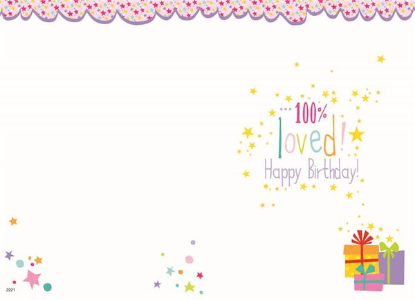 Granddaughter birthday card - rainbows and gifts