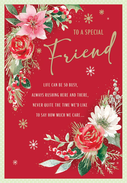 Friend Christmas card - Xmas flowers