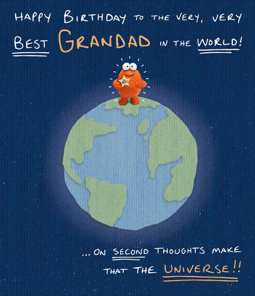 Grandad birthday card - best in universe