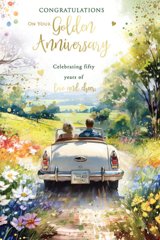 Son and Daughter in law anniversary card- sparkling balloons