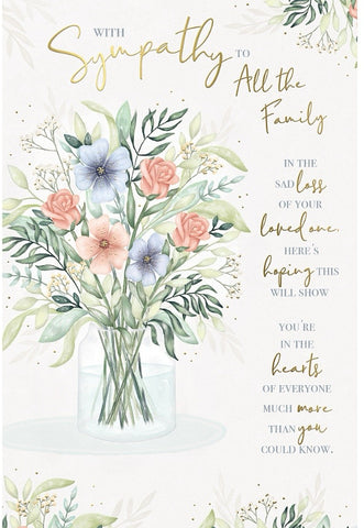 Sympathy card- to all the family