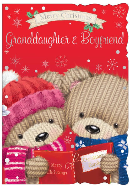 Granddaughter and boyfriend Christmas card - cute bears