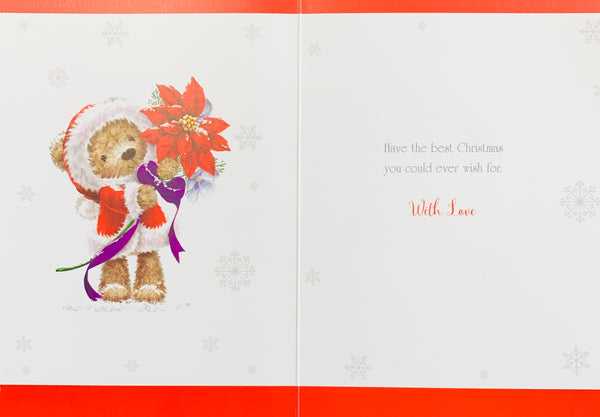 Nan Christmas card - cute Xmas bear