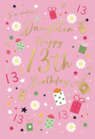 Daughter 13th birthday card - sparkles